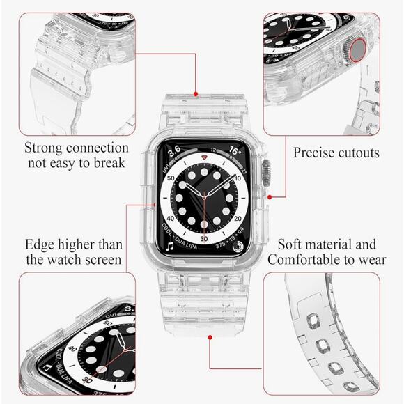 Smart watch Case for 40mm SE Series 6/5/4 clear Band & 2 Screen Protectors - Picture 3 of 6